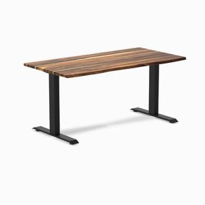 Desky Fixed Height Pheasantwood Hardwood Desk 150x75cm Matte Black Leg