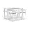 Santorini Outdoor Aluminium 2m Bar Table White With 6 Stools & Textured Grey Cushions