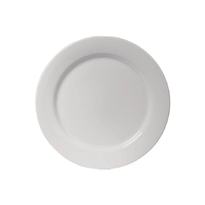 Australian Fine China Round Plate Flinders Collection Wide Rim White Porcelain 165mm Commercial Crockery