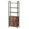 Levede Bookcase Shelf 6 Tier Freestanding Display Rack Doors Office Brown