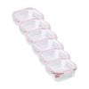 6PK Lemon and Lime Yorkshire Glass Square Clip Seal Container 800ml Food Safe
