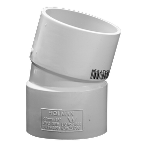 Holman 40mm x 15° Female And Female PVC DWV Plain Bend