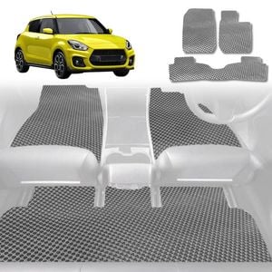 6D Diamond Car Floor Mats for Suzuki Swift Sport 2017-Current-Full Set-Grey-Outback GT