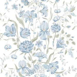 Wallpaper Trader Karins Bukett Wallpaper Roll 10.05m X 53cm, Sky Blue
