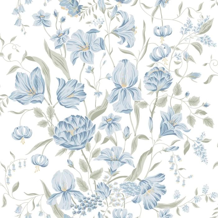Wallpaper Trader Karins Bukett Wallpaper Roll 10.05m X 53cm, Sky Blue