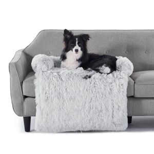 Charlie's Shaggy Faux Fur Bolster Sofa Protector Calming Dog Bed Arctic White Xx-large