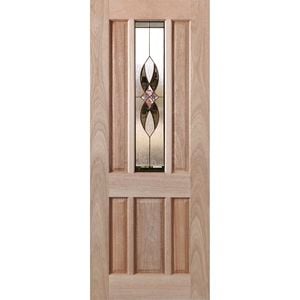 Woodcraft 2040 x 820 x 40mm Entrance Door Hamlett Gold Lead TG Glass TG62GRB