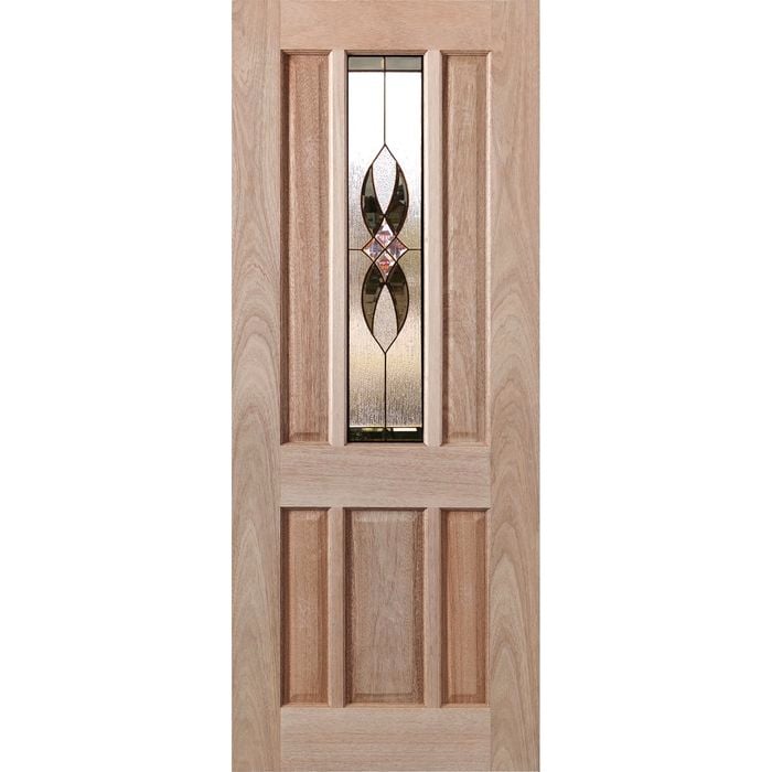 Woodcraft 2040 x 820 x 40mm Entrance Door Hamlett Gold Lead TG Glass TG62GRB