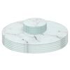 12pc Round Glass Placemats & Round Coasters - 30cm - Marble Effect - Dining Table Protection Place Mats Coasters