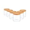 Argon Tableware Glass Storage Jars with Cork Lids - 550ml - Pack of 6