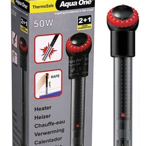 Aqua One 50 Watt ThermoSafe Aquarium Quartz Glass Shatter Resistant Heater 22cm