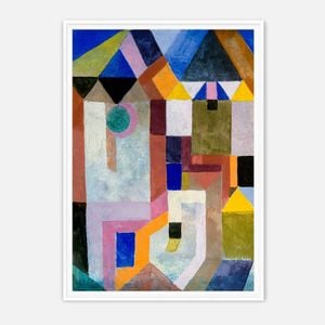 Galrie Stunning Paul Klee Colorful Architecture Abstract Art Print for Modern Decor, White Frame, A2 42 x 60cm (16 x 24inch)