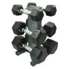 3-6-9kg - Total36kg 3 Pair Hex Rubber Dumbell Weight Set with YAX-8 Rack