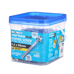 Bremick Vortex Plus Roofing Screw 6.2 x 65mm HEX B8 BOX 500