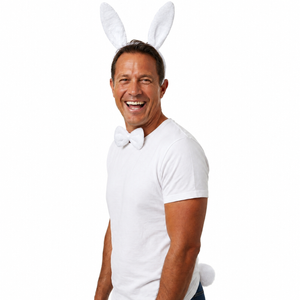 3pcs Set Animal Costume Dress Up Party Bow Tie Tail Ears Book Week - White Rabbit - White | White Rabbit