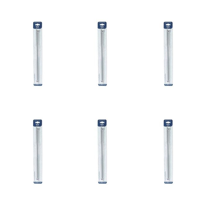 6pk Malli Aluminium/plastic Knitting Needles Yarn Crafting Tool 6mmx35cm Grey