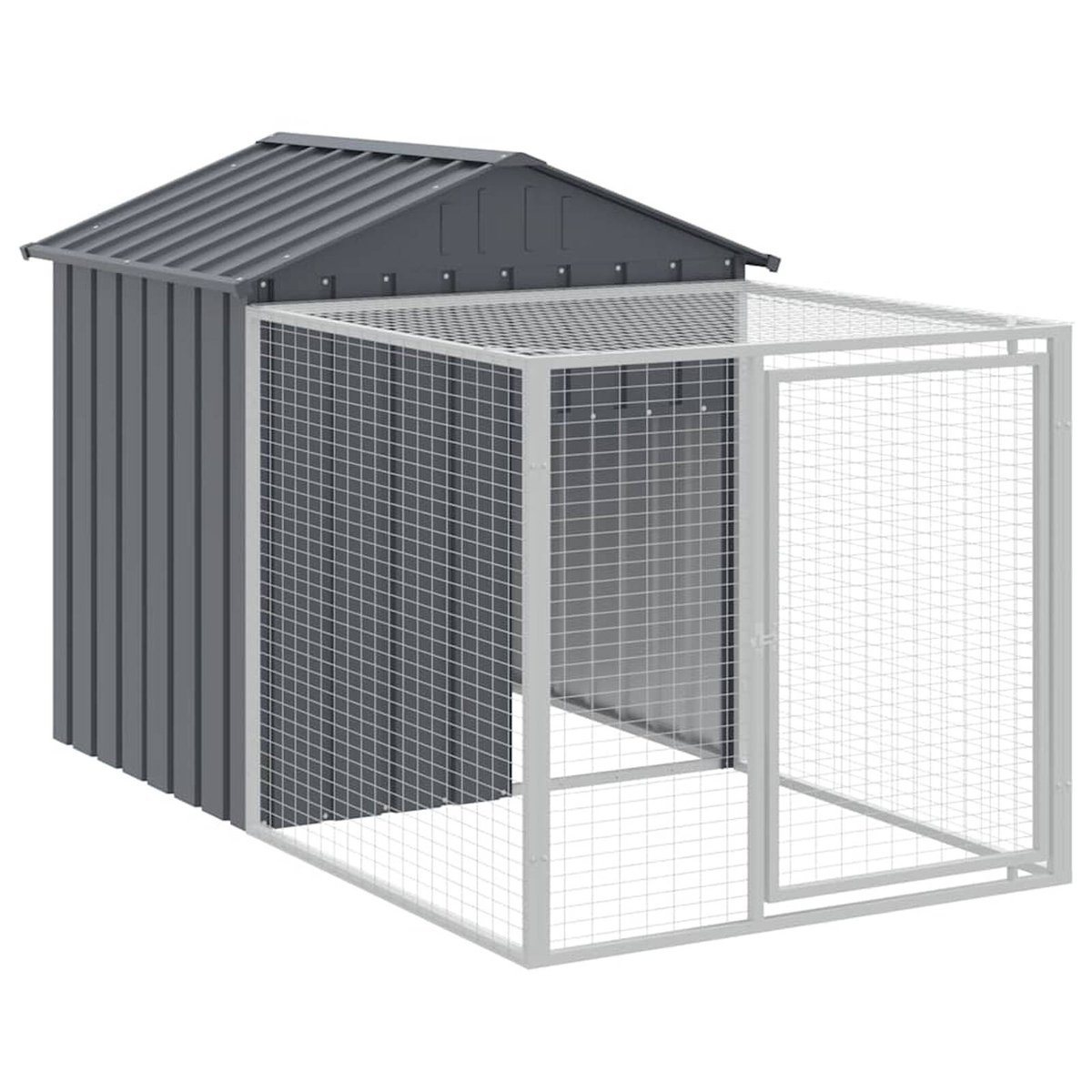 vidaXL Chicken Coop Chicken Cage with Roof and Run Anthracite ...