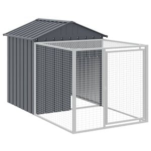 vidaXL Chicken Coop Chicken Cage with Roof and Run Anthracite Galvanised Steel 117x201x123 cm