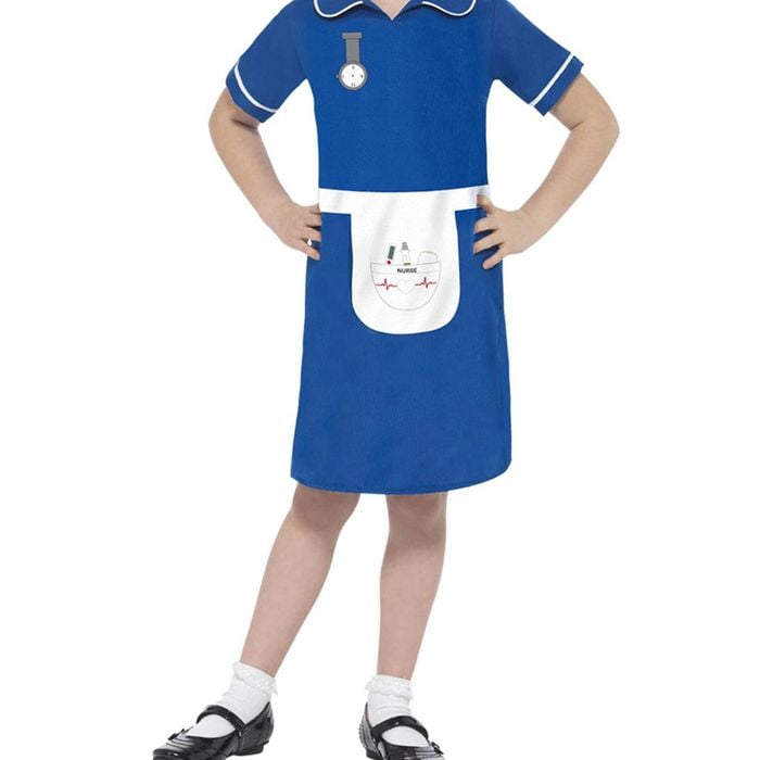 Vintage Nurse Uniform Girls Occupation Costume - Large