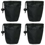 4PK Rosewood Pet/Dog Puppy Treat Food Bag Draw String Storage Snack Pouch Black