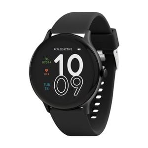 Reflex Active Series 22 Silicone Strap Heart Rate Tracking Smart Watch Black