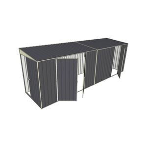Build-a-Shed 1.5 x 6 x 2m Skillion Double and Single Hinged Side Doors Shed - Grey