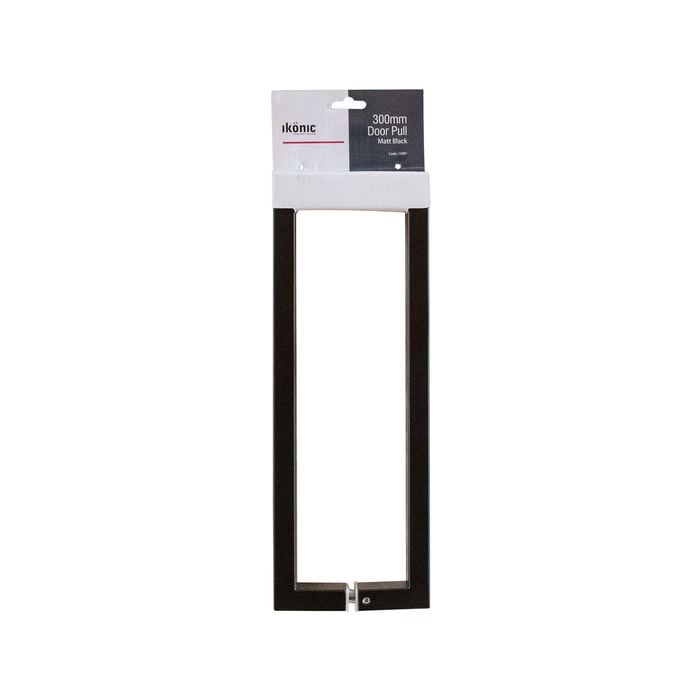 Ikonic 300 x 30mm Matte Black Entrance Pull Handle - 300mm Matte Black