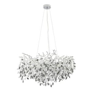 Telbix Molena Modern Pendant Hanging Lamp Light Aluminium Crystal Chrome Smoke Clear Gloss