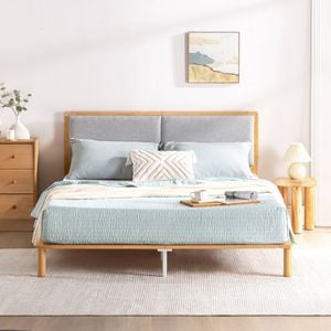 Zinus Arden Fabric Bamboo Wood Bed Frame - Queen