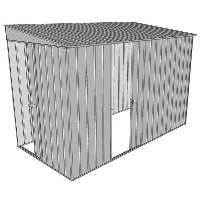 Build-a-Shed 1.5 x 3 x 2m Single Sliding Side Door Skillion Shed - Zinc