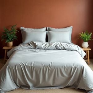Royal Comfort Bamboo Blended Sheet & Pillowcase Set 1000tc Ultra Soft Light Grey Queen