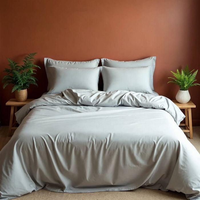 Royal Comfort Bamboo Blended Sheet & Pillowcase Set 1000tc Ultra Soft Light Grey Queen
