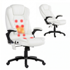 Artiss Massage Office Chair Heated 8 Point Recliner White