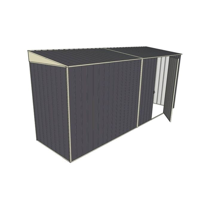 Build-A-Shed 1.2 x 4.5 x 2.0m Skillion Single Hinged Side Door Shed - Grey