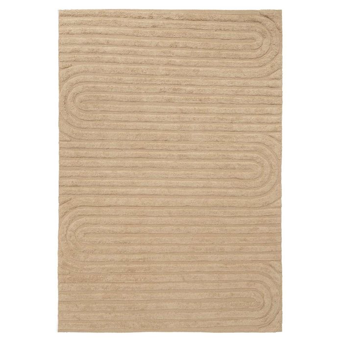 Loopsie-230cm X 160cm-rabat Taupe Sculptural Cotton Rug