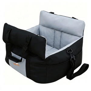 P&p Black Blue Dog Car Seat Bed Portable Pet Carrier Travel Safety Cushion