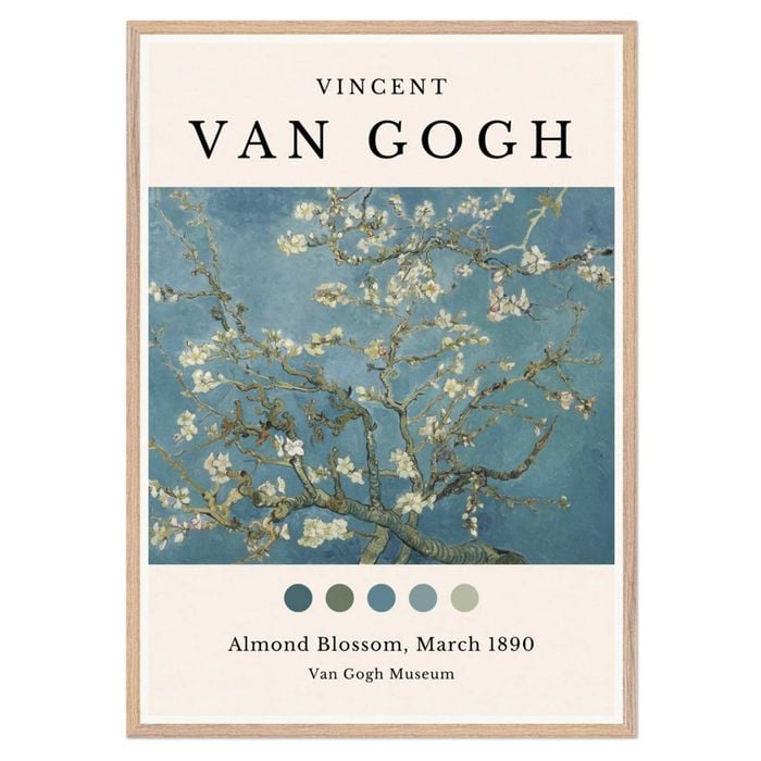 Galrie Van Gogh's Almond Blossom Art Print Stunning Post-Impressionist Masterpiece, Wood Frame, A4 21 x 30cm (8 x 12inch)