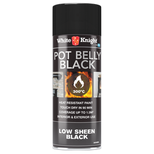 White Knight 300g Hi Temp Pot Belly Black Spray Paint