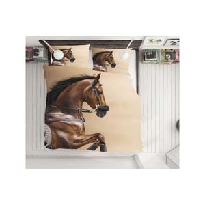 3D Animal Brown Horse 45 Bed Pillowcases Quilt Queen Size