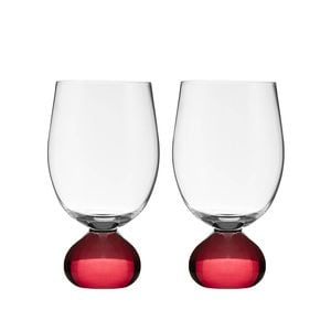 2pc Tempa Zephyr Spherical Wine Drinking Glasses Set 16cm Ruby Red