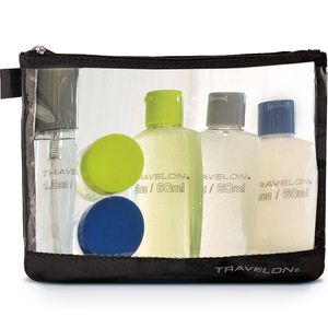 Travelon Zip-Top Bag with Bottles in Black