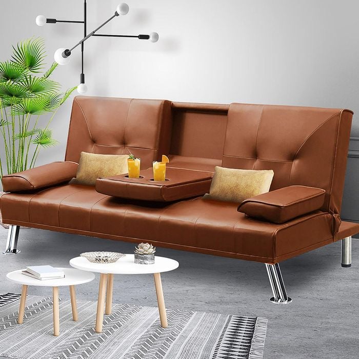 Levede Adjustable Sofa Bed Lounge 3 Seater Leather Bunnings Australia