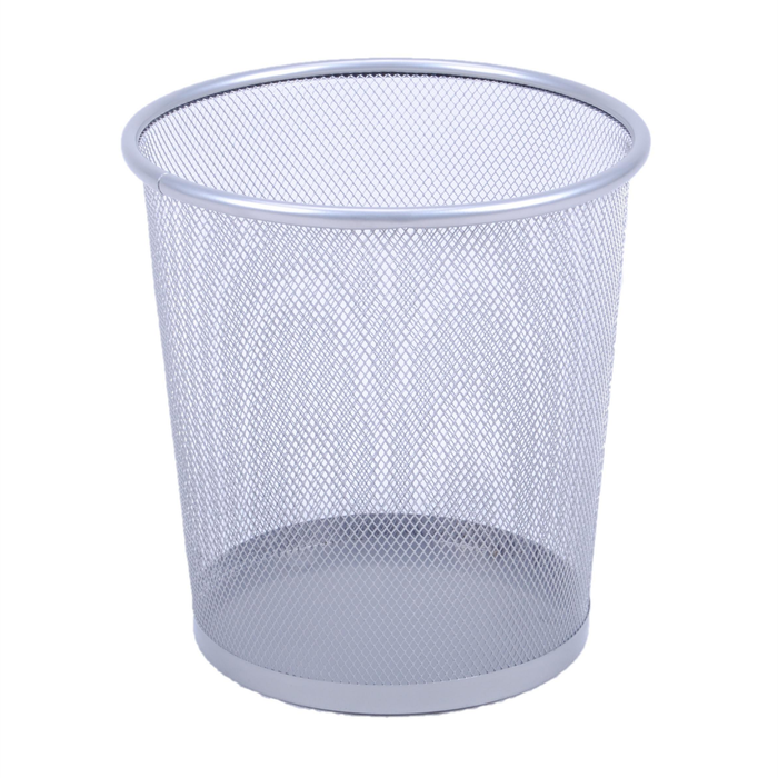 All Set Silver Grey Mesh Rubbish Bin