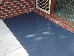 DIY Step Image - How to paint concrete floors. Blob storage upload.