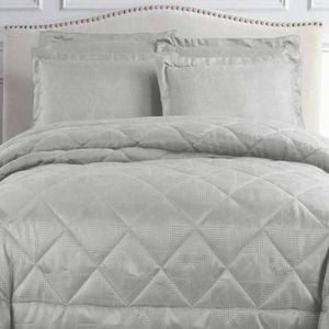 Hotel Living Eli Jacquard Comforter Set Queen Silver