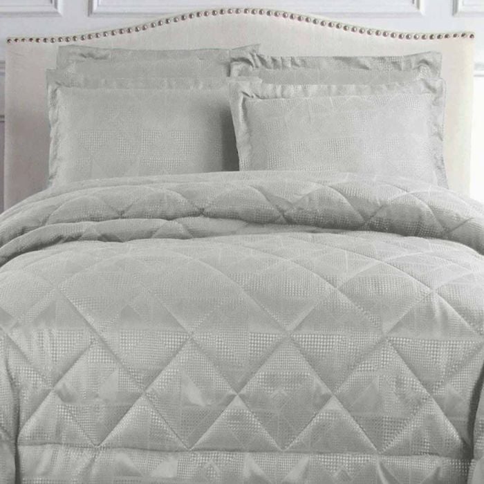Hotel Living Eli Jacquard Comforter Set Queen Silver