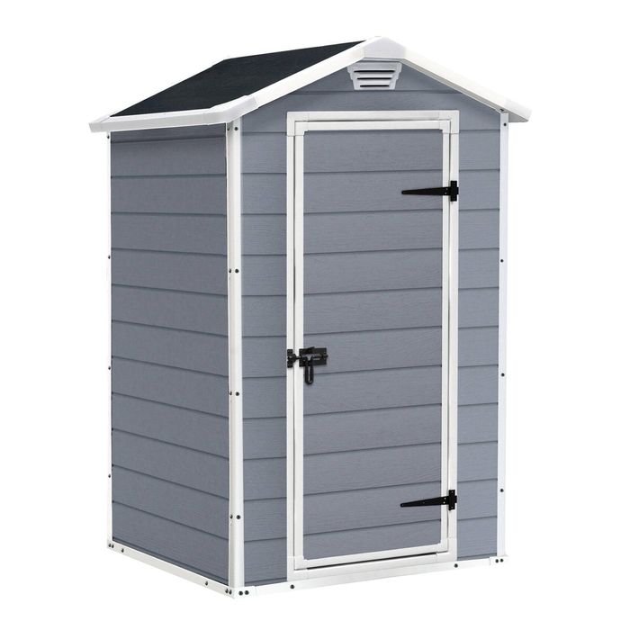 Keter Manor 4x3' (1.3 x 1m) Garden Shed - Grey