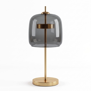 Nordhavn Replica Jube Table Lamp, 240V Grey Glass Dome Bedside Desk Light