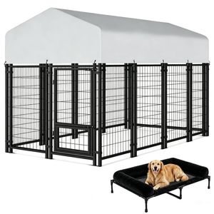 Advwin 240CM Heavy Duty Metal Dog Kennel Cage + Elevated Dog Bed