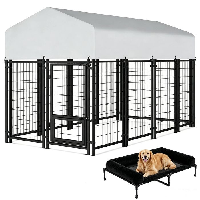 Advwin 240CM Heavy Duty Metal Dog Kennel Cage + Elevated Dog Bed